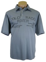 Graublaues Piqu� Poloshirt in �bergr��e von Kitaro bis 8XL